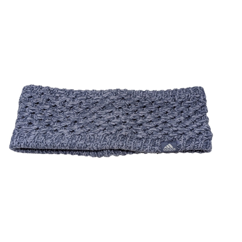 Adidas Women's Crestline Knit Headband Fleece Lined Ear Warmer‎ Blue Winter Ski